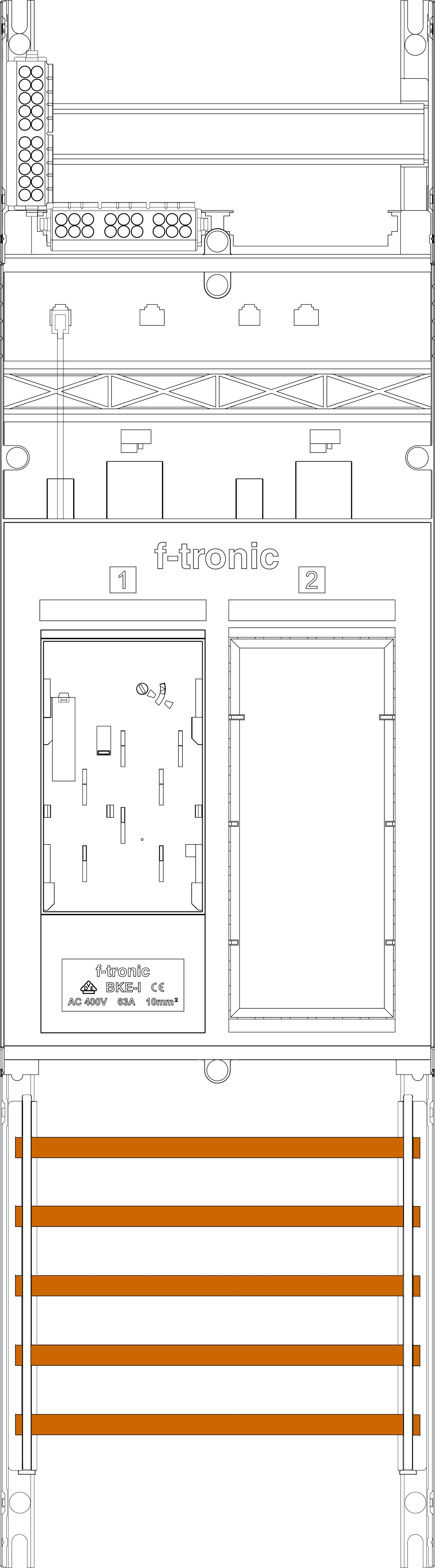 1St. F-Tronic ER5DS Zählerfeld ER5DS, 1-feldrig, H=900mm, 1-eHZ mit DS, 1 Res. 7140153