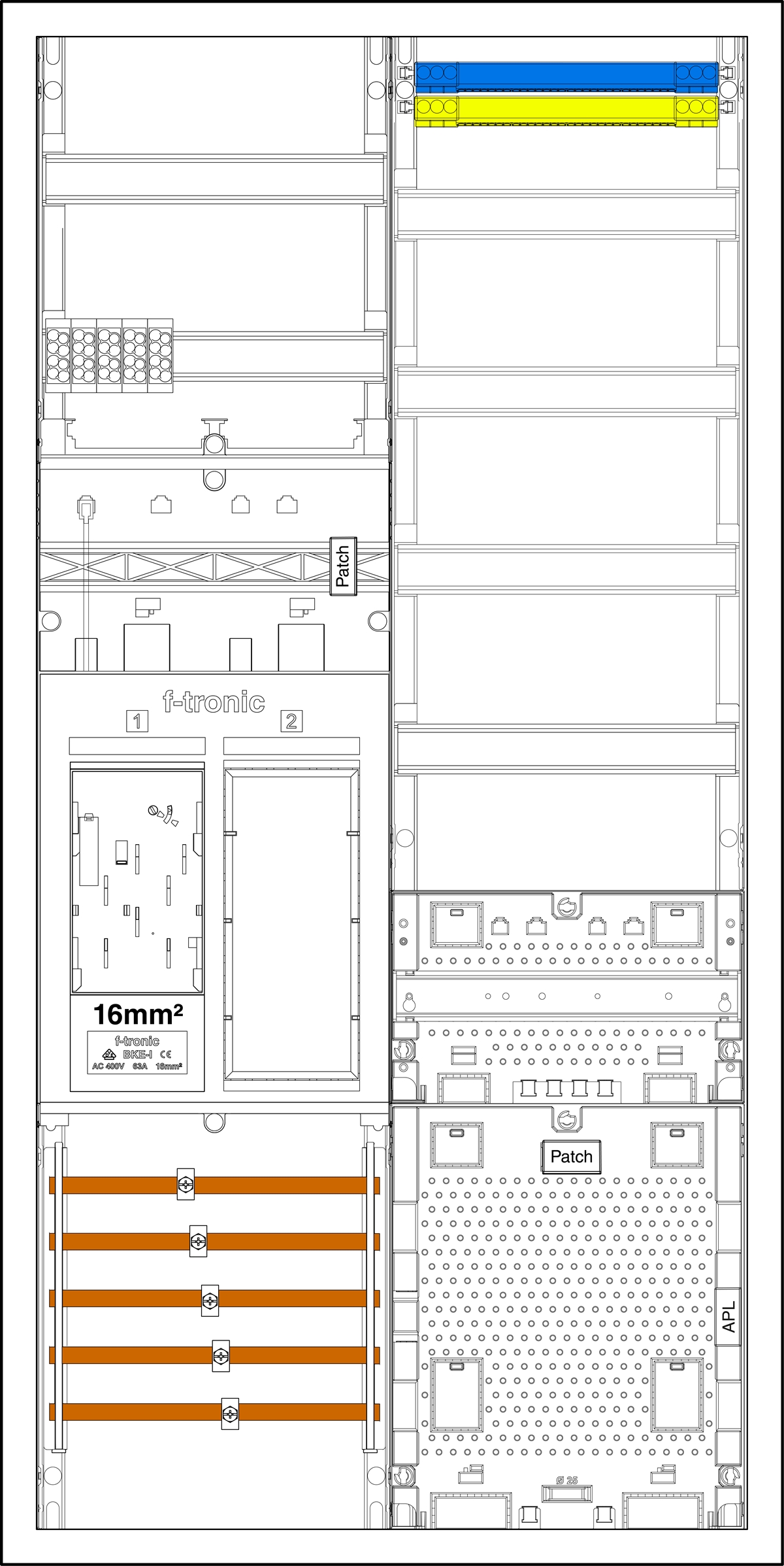 1St. F-Tronic EHZ721APZRFZ-16 EHZ721APZRFZ-16, 1 ZP 16mm²,DS, 1 R, 1 VAPZRFZ inkl. APL,2 PPV, 1 PL150 7195233