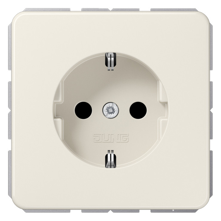 1St. Jung CD1520BFKI Schuko-Steckdose 16A 250V Berührungsschutz bruchsicher CD 1520 BFKI, cremeweiß glänzend