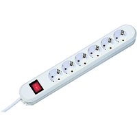 5m Bachmann 381.252K Tischsteckdose 6xSchuko Weiss 1xSchalter Strom mit erhöhten Berührungsschutz