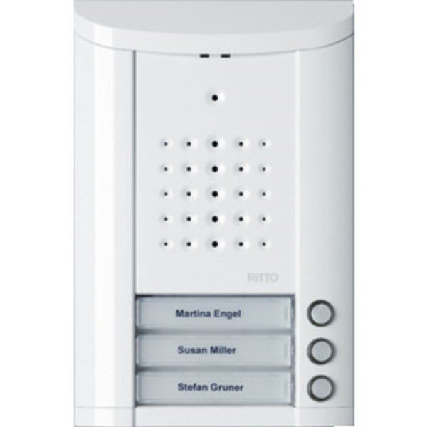 1St. Ritto 1840370 Entravox Türstation Audio, 3 WE, Audio, Weiss lackiert