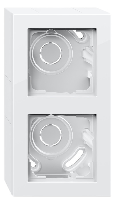 1St. Gira 106229 AP-Gehäuse 2f + Rahmen Gira E2 Reinweiß glänzend