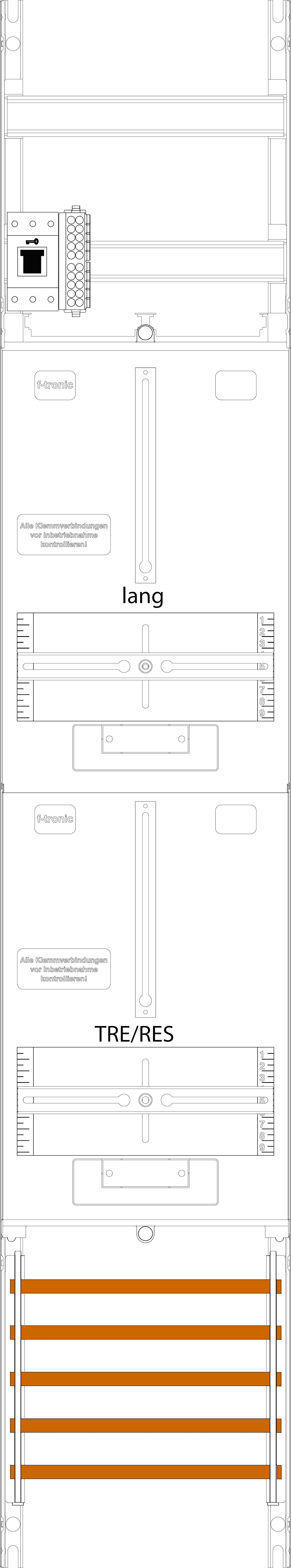 1St. F-Tronic ZR6L-HSS Zählerfeld ZR6L-HSS, 1-feldrig, H=1350mm, 1-3.HZ lange Kabel, 1 HSS, 1 TRE 7143403