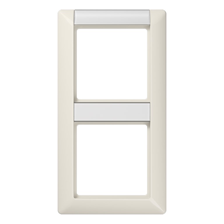 1St. Jung AS582NA Rahmen 2fach Schriftfelder 13/12 4 x 55 5 mm für senkrechte Kombination weiß AS 582 NA