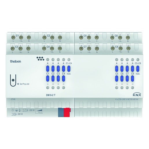 1St. Theben 4940285 KNX Universal-Dimmaktor 8-fach DM 8-2 T KNX