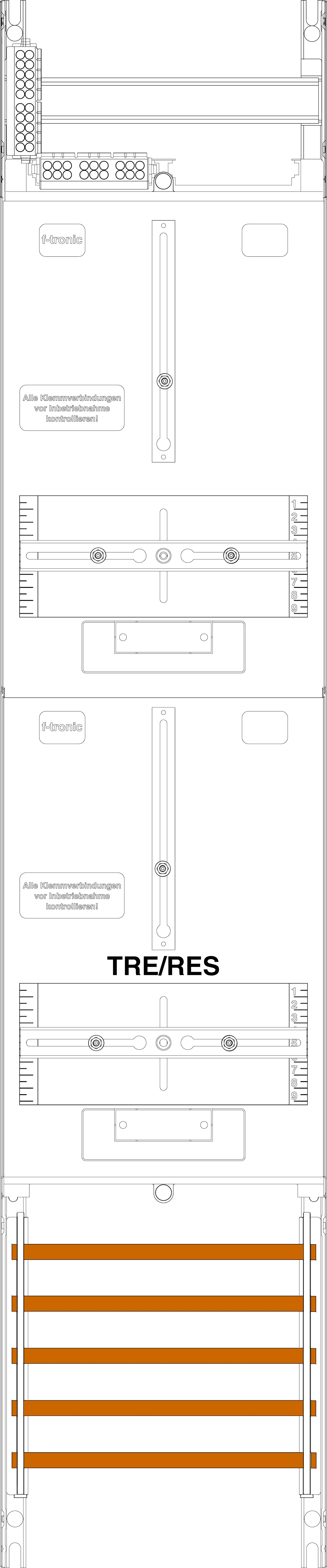 1St. F-Tronic ZR5 Zählerfeld ZR5, 1-feldrig, H=1200mm, 1-3.HZ, 1 TRE 7142028