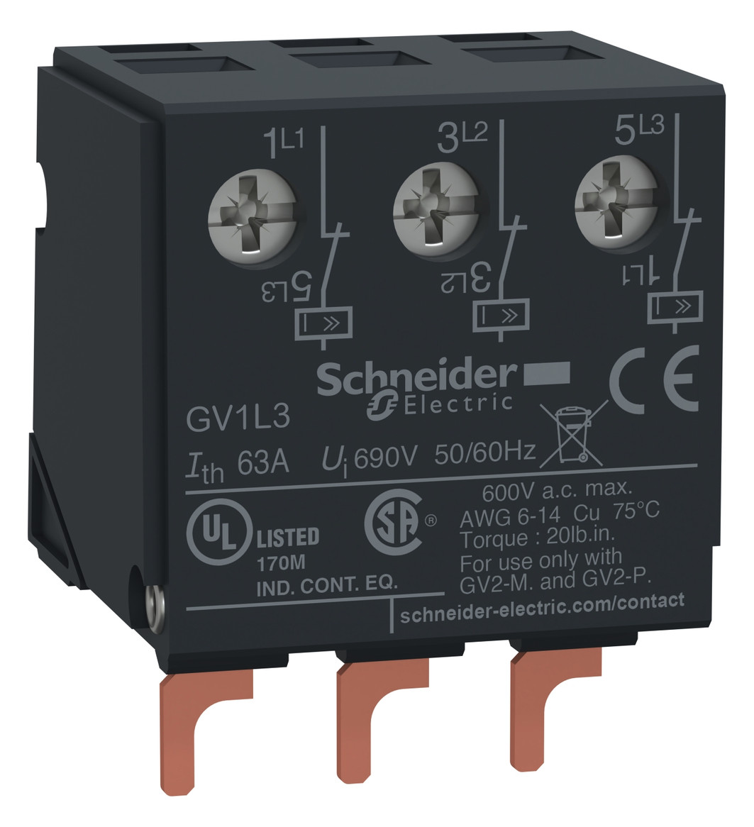 1St. Schneider Electric GV1L3 Is-Begrenzer 63A, für Motoschutzschalter GV2, oben