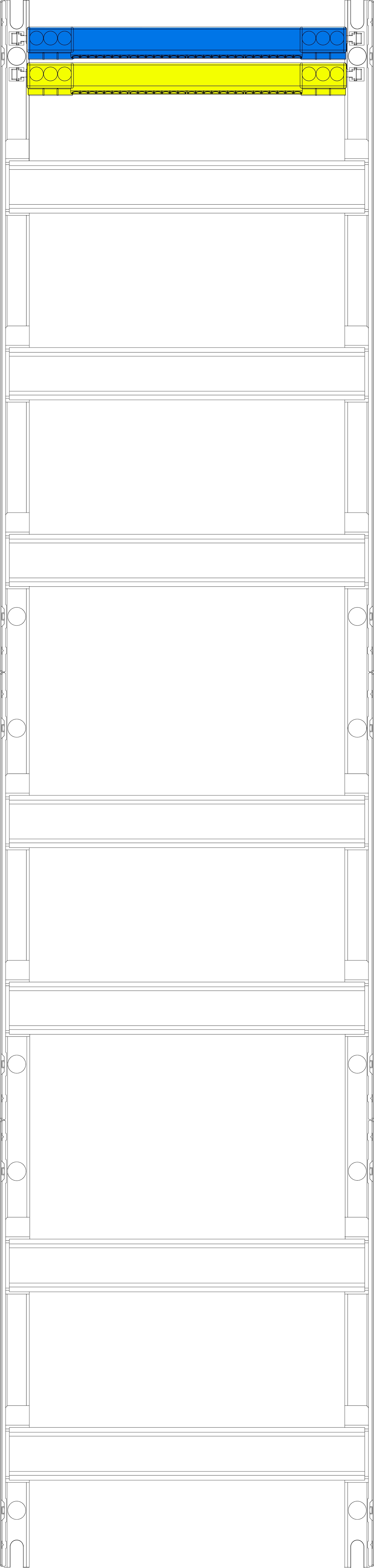 1St. F-Tronic V17 Verteilerfeld V17, H=1050mm, 1-feldrig, 7-reihig 7141625
