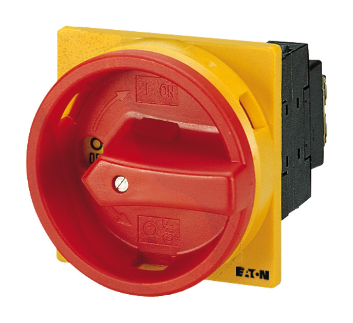 1St. Eaton 207400 Hauptschalter, T0, 20 A, Einbau, 2 Baueinheit(en), 3-polig + N, NOT-AUS-Funktion, mit rotem Drehgriff