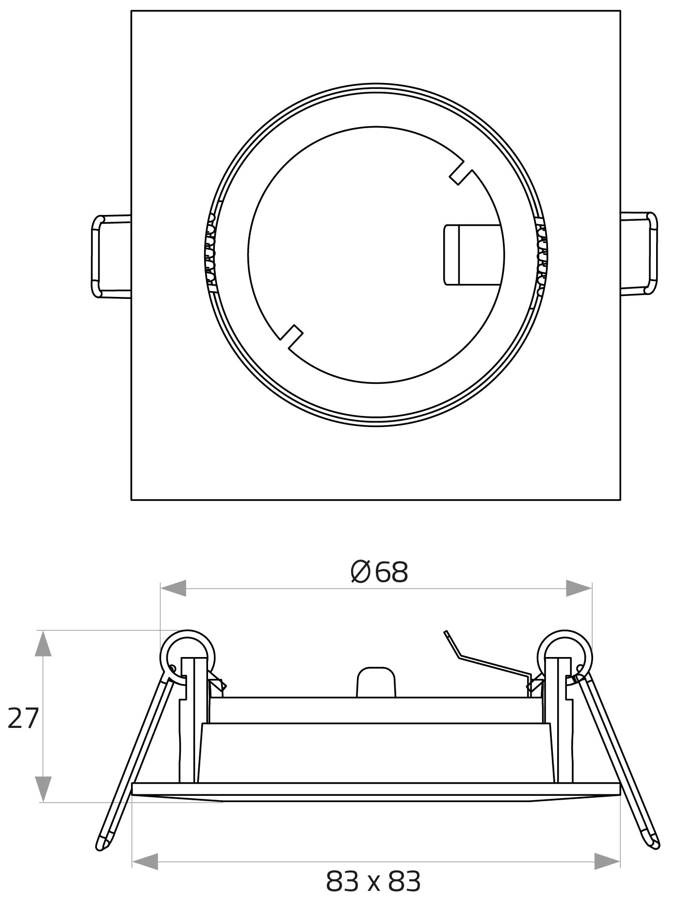 1St. Rutec ALU55475 Einbaustrahler schwenkbar Eisen gebürstet ALU5547-5