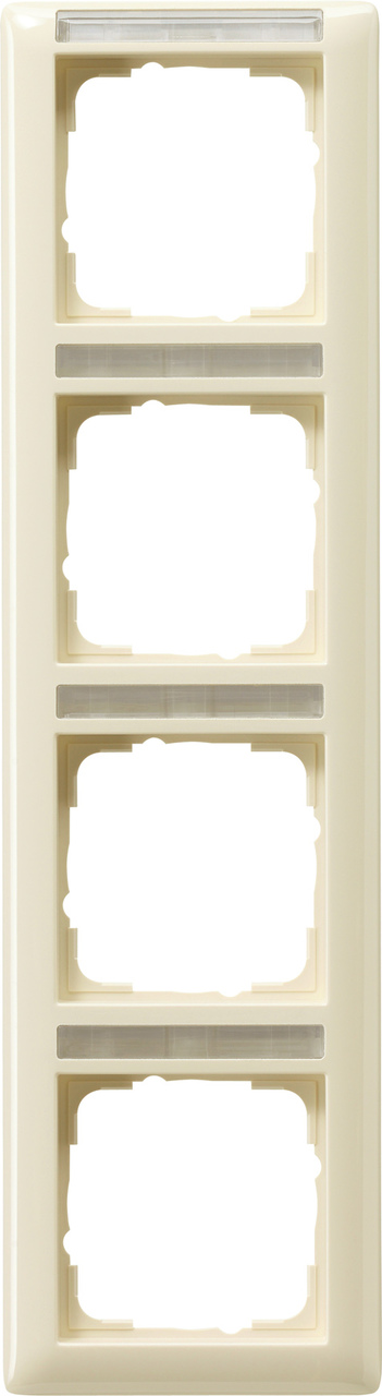 1St. Gira 111401 Rahmen 4fach senkr. mit Beschriftungsfeld Standard 55 Cremeweiß