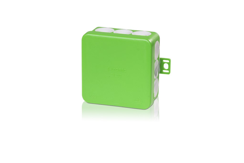 10St. F-Tronic E1200gn FR Abzweigkasten E1200gn, 80x80x37mm, IP55, gn/gr, mit Durchstoßmembran 7340164