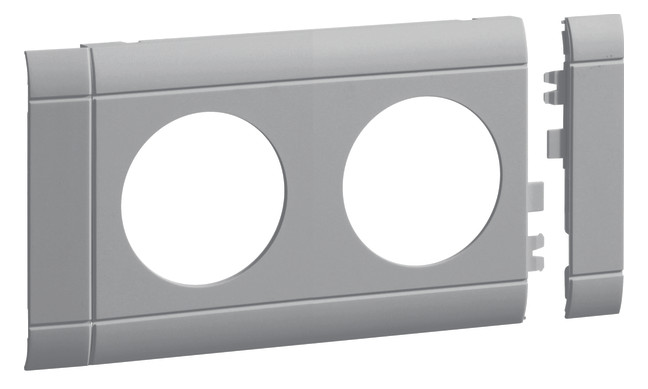 1St. Hager GB080207035 Blende 2-fach STD OT 80mm lichtgrau
