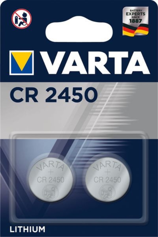 1St. Varta Electroniczelle 06450101402 CR2450 2er Blister 3V 560mAh