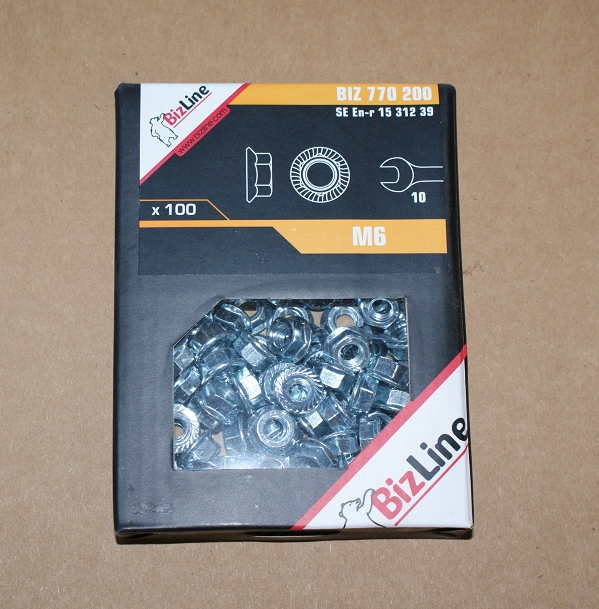 100St. Bizline BIZ 770200 Sechskantmutter mit Sperrzahn M6 BIZ770200