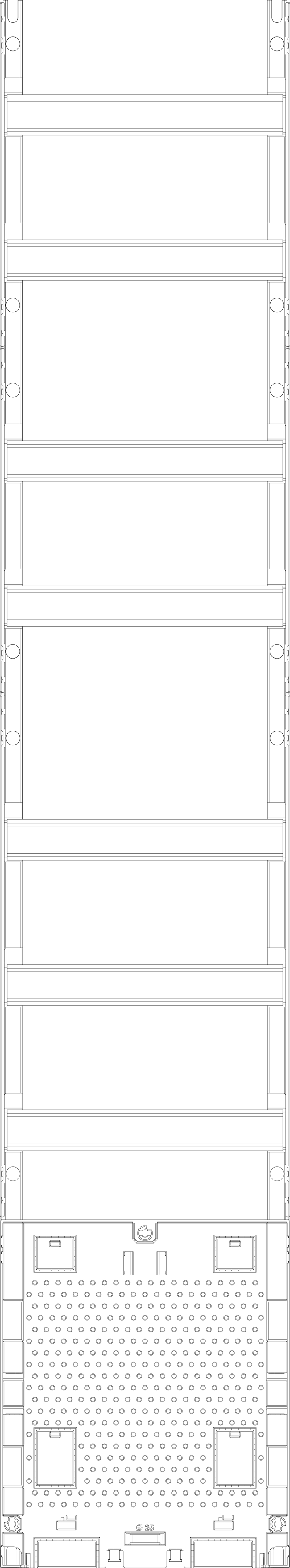 1St. F-Tronic VG9APZO Verteilerfeld VG9APZO,H=1350mm, 1-feldrig, 7-reihig, APZ-Platz, ohne APL-Set, OA geschl. 7143621
