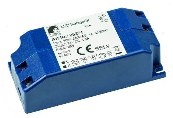 1St. Rutec LED Netzgerät 12V 12W IP20 85267 100-240V AC Schraubanschluss 86x45x26mm