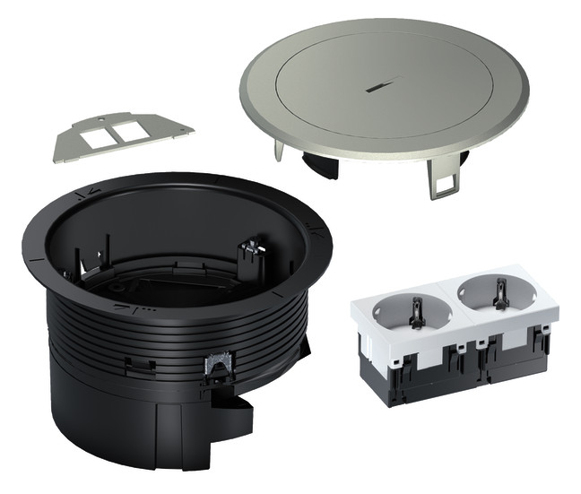 1St. Hager BSR02D02 Boden-STD Met. Tubus silber SET