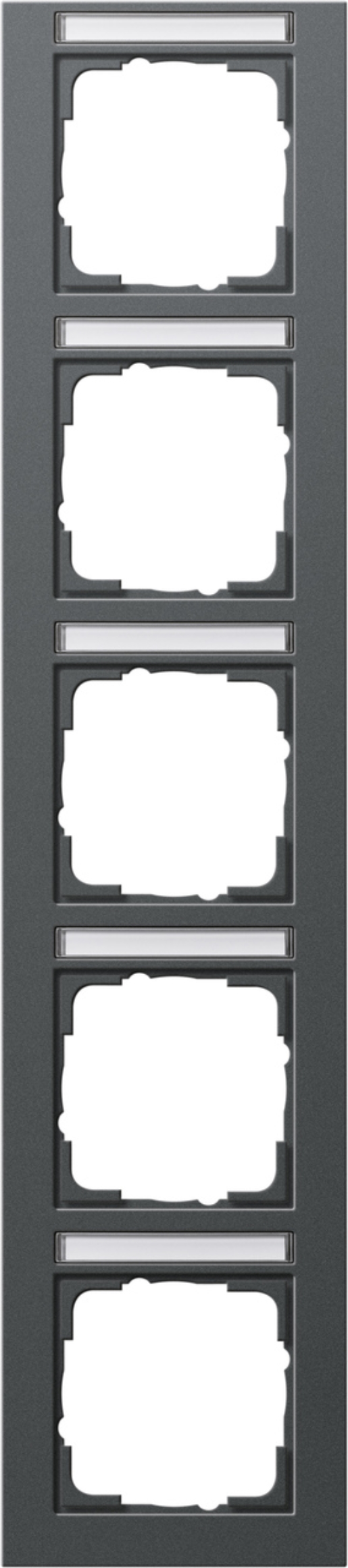 1St. Gira 111523 Rahmen 5fach senkr. mit Beschriftungsfeld E2 Anthrazit