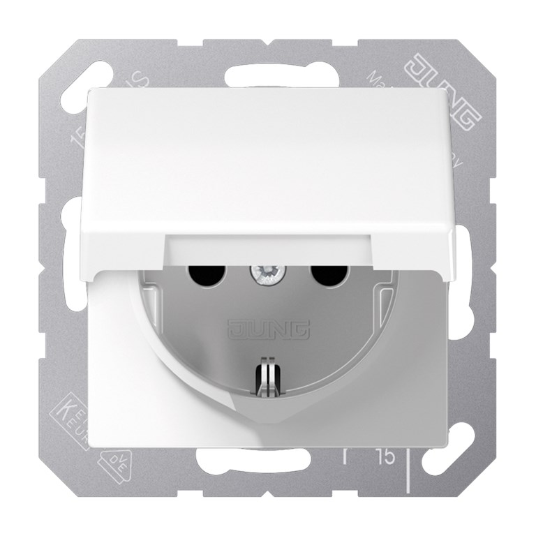 1St. Jung AS1520BFKIKLWW Steckdose 16A  250V Berührungsschutz Klappdeckel bruchsicher AS 1520 BFKIKL WW