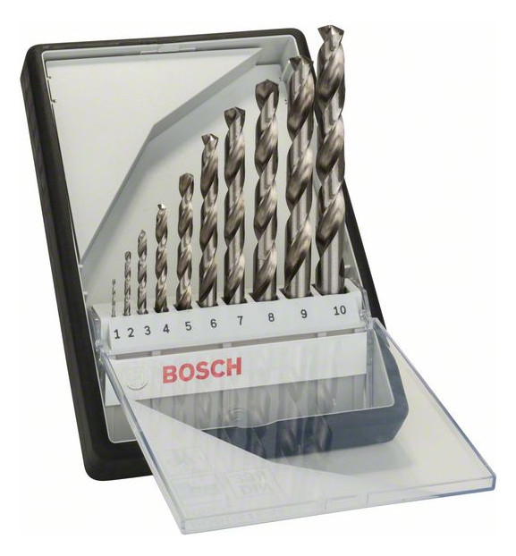 1St. Bosch 2607010535 10tlg. Robust Line Metallbohrer-Set HSS-G, 1–10mm
