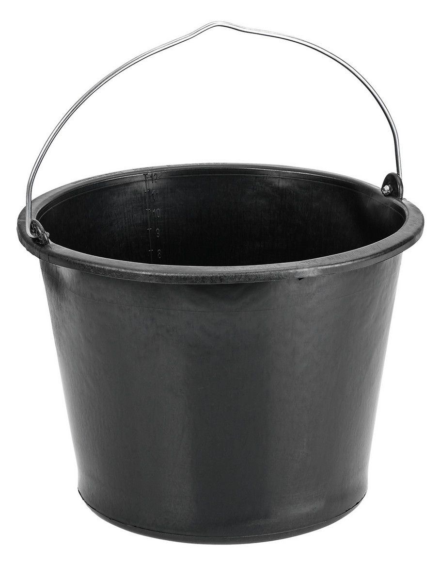 1St. Cimco Baueimer 131435, schwarz, RAL 9011, 12 Liter