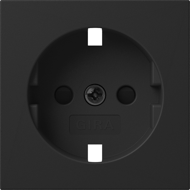 1St. Gira 4921005 Abdeckung für SCHUKO-Steckdose 16A 250V mit Shutter, Schwarz matt