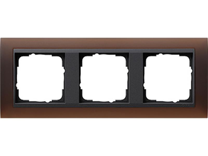 1St. Gira 021313 Rahmen 3fach für Anthrazit Gira Event Opak Dunkelbraun