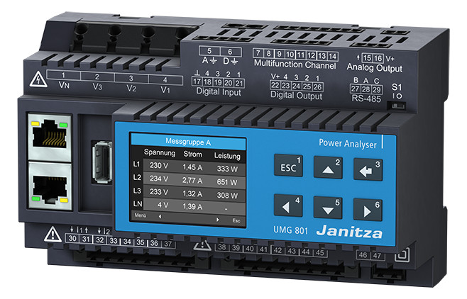 1St. JANITZA UMG 801 Basisgerät 8 Modular erweiterbarer Netzanalysator