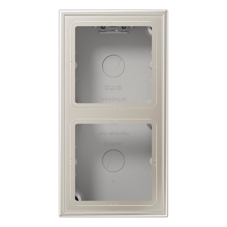 1St. Jung ES2582A-L Aufputz-Kappe 2fach integrierte flammwidrige Bodenplatte angeformter Rahmen ES 2582 A-L