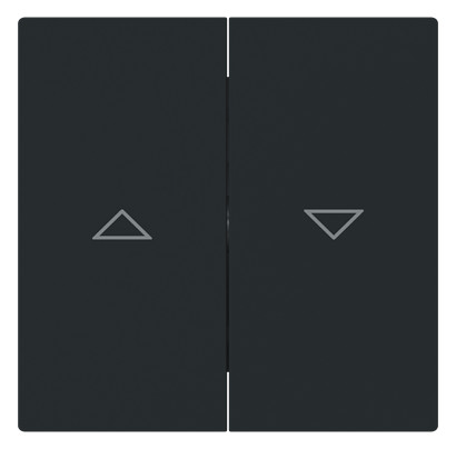 1St. Busch-Jaeger 1785 JA-45M Wippe mit Aufdruck Symbol Pfeile für Jalousie, zweiteilige Wippe schwarz matt - Busch-art linear® schwarz matt 2CKA001751A3396