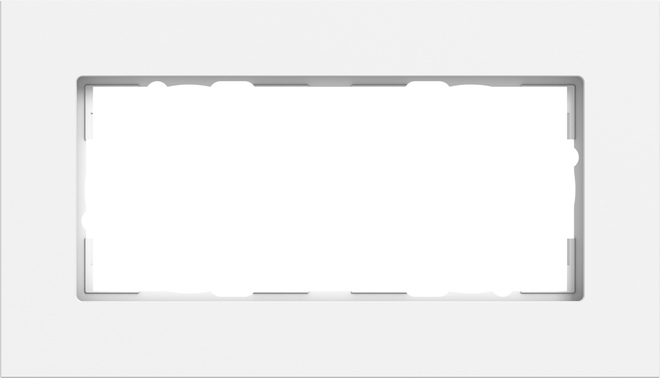 1St. Gira 1002407 Abdeckrahmen Gira Esprit Aluminium Reinweiß seidenmatt (lackiert) 2fach ohne Mittelsteg