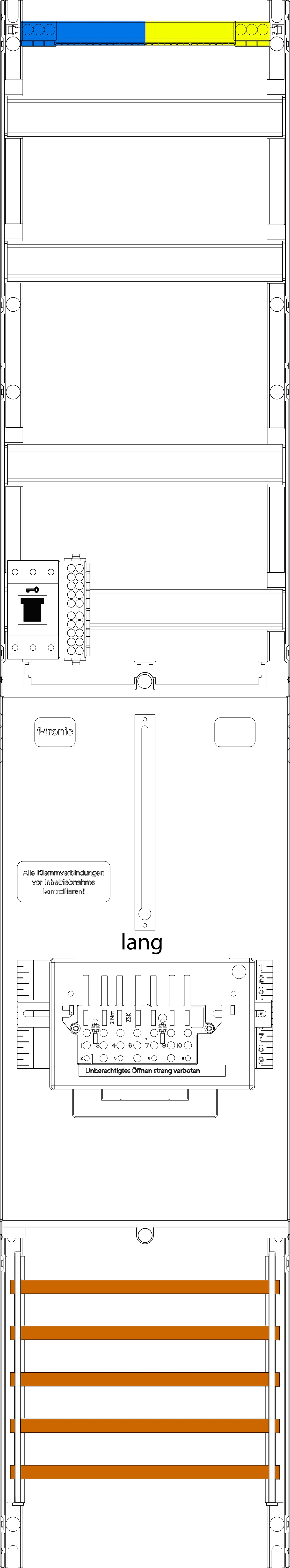1St. F-Tronic VZ6L-ZSK-HSS Zählerfeld VZ6L-ZSK-HSS, 1-feldrig, H=1350mm, 1-3.HZ l., Kabel,1 ZSK-Set,1 HSS,Vert.2r 7143551