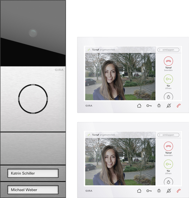 1St. Gira 2432920 ZFH-Paket Wohnungsstation Video AP 7 System 106 Edelstahl