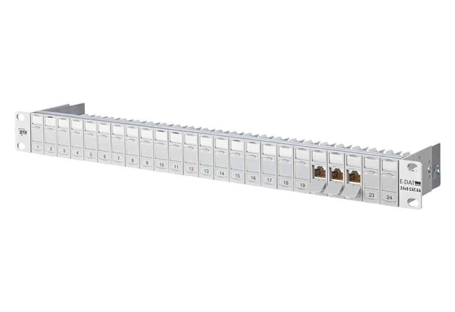 1St. BTR 130920-E E-DATmodul 24x8(8) 1HE PatchfürCat.6A lichtgrau RAL7035...