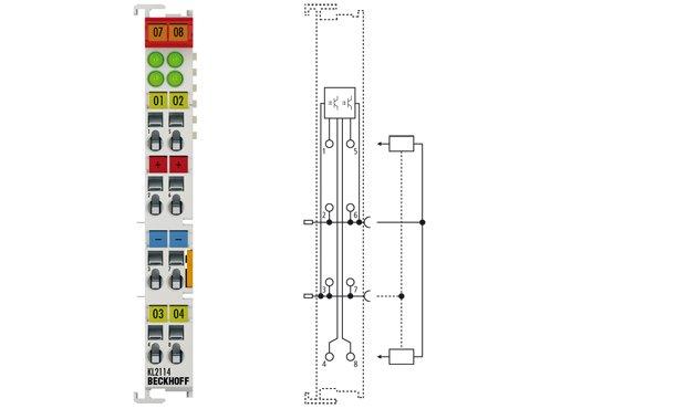 1St. Beckhoff Automation KL2134 4-Kanal-Digital-Ausgangsklemme 24 V DC, 0,5 A mit Verpolungsschutz2 Ausgänge 3-Leitertec