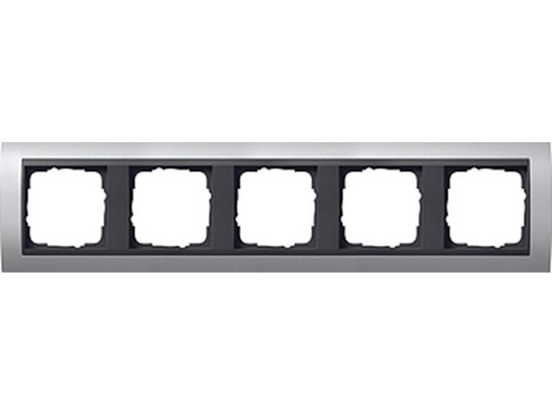 1St. Gira 021506 Rahmen 5fach für Anthrazit Gira Event Farbe Alu