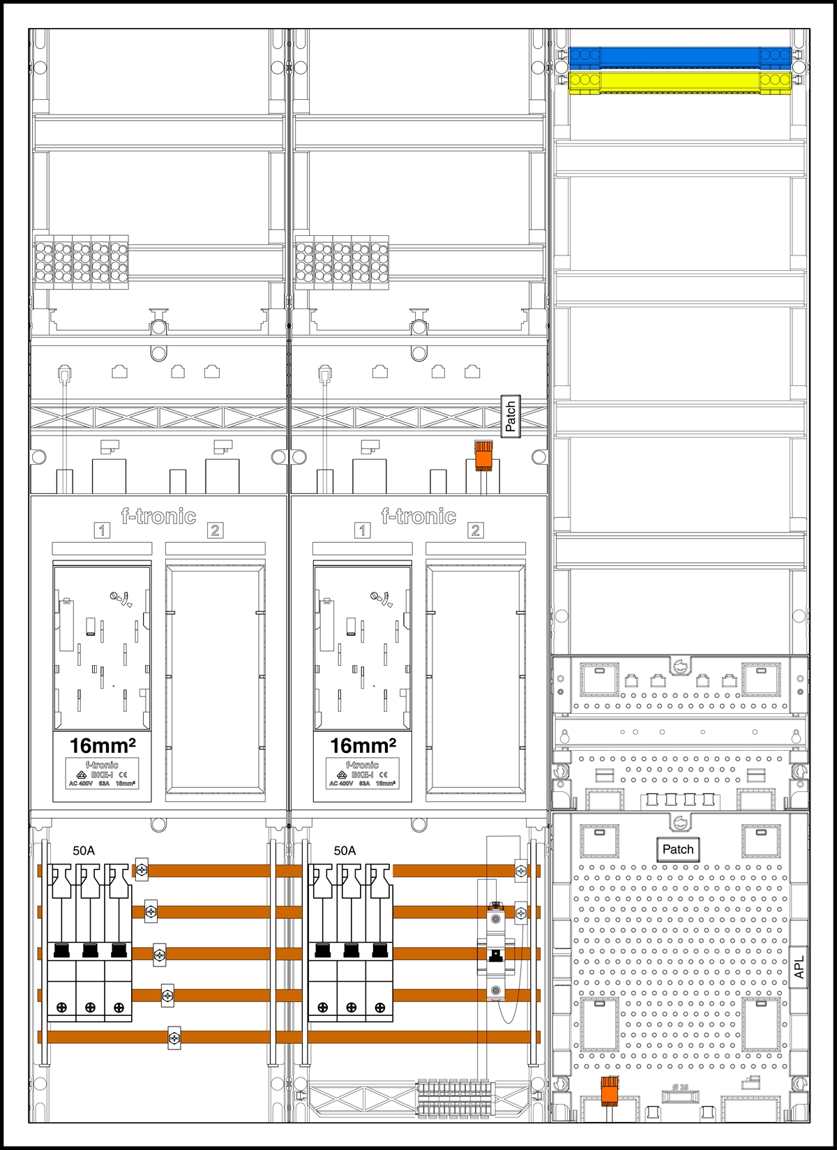 1St. F-Tronic EHZ732APZRFZ50B10-16 EHZ732APZRFZ50B10-16,2ZP 16mm², DS, 2 R, 1 VAPZRFZ inkl. APL, SLS 50A,SPVGB10,2 PPV,1 PL150 7195676