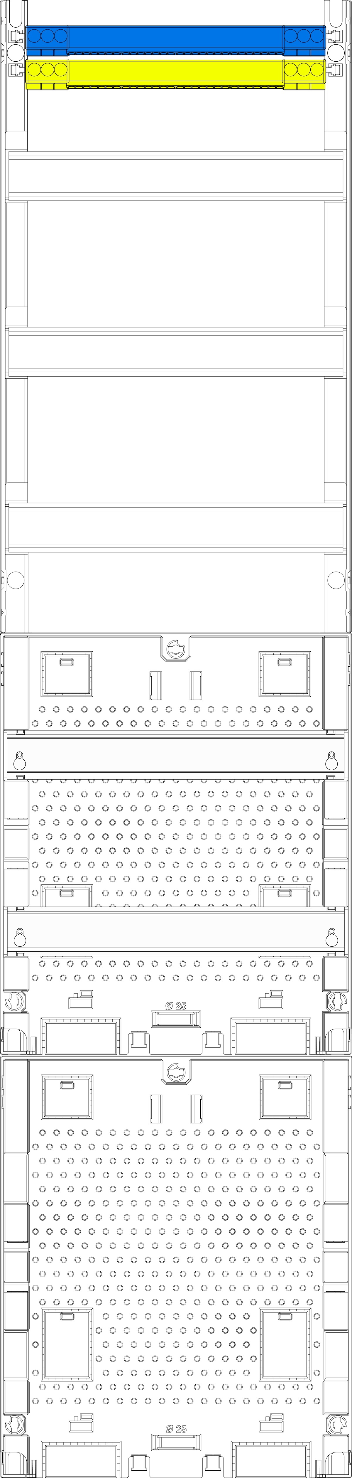 1St. F-Tronic V17APZORFZ2 Verteilerfeld V17APZORFZ2, 1-feldrig, H=1050mm, 3-reihig, APZ-Platz ohne APL-Set, zRfZ2 7141634