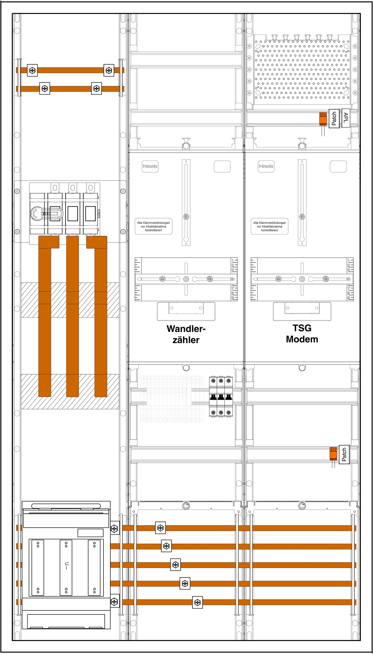 1St. F-Tronic 3HZ931TAPZW200FNN Wandlerschrank 3.HZ 200A, 3HZ931TAPZW200FNN,NH1-Trenner, Wandlertrennklemme FNN 7198252