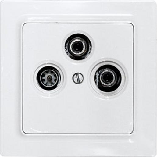 1St. Eltako TV/RF/SAT-Abdeckung f. TV55E/3-wg E-Design55-Rahmen rws glänzend 30055840