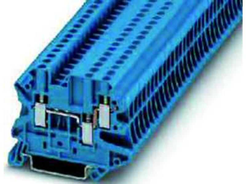 10St. Phoenix UT 2,5-TWIN BU Durchgangsklemme 500 V 24 A Schraubanschluss Anzahl der Anschlüsse: 3 0,14 mm² - 4