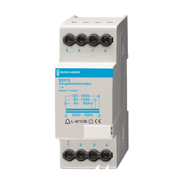 1St. Busch-Jaeger 83315 Klingeltransformator, 12 V AC 1,3 A Busch-WElcome (2-Draht-System)