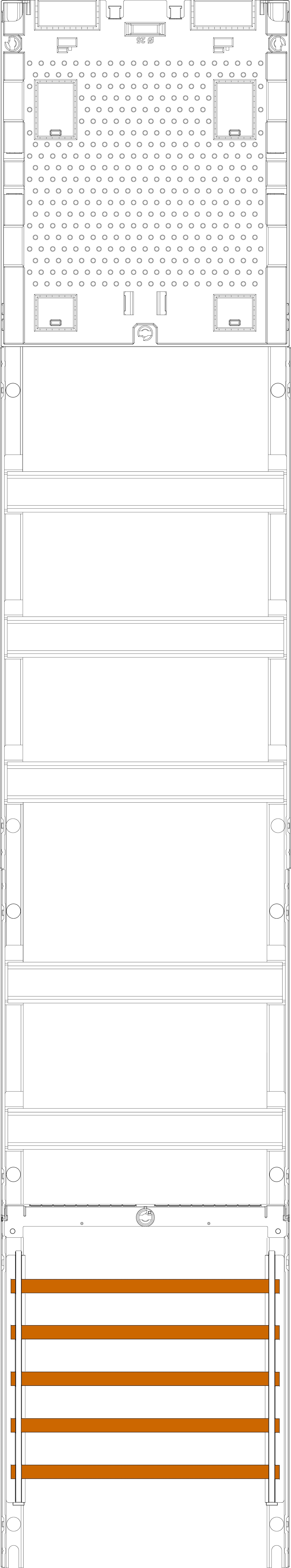 1St. F-Tronic 9RFZAPZOS Verteilerfeld 9RFZAPZOS, H=1350mm, 1-feldrig, 5-reihig, APZ-Platz ohne APL, SaS 5-pol. 7143643