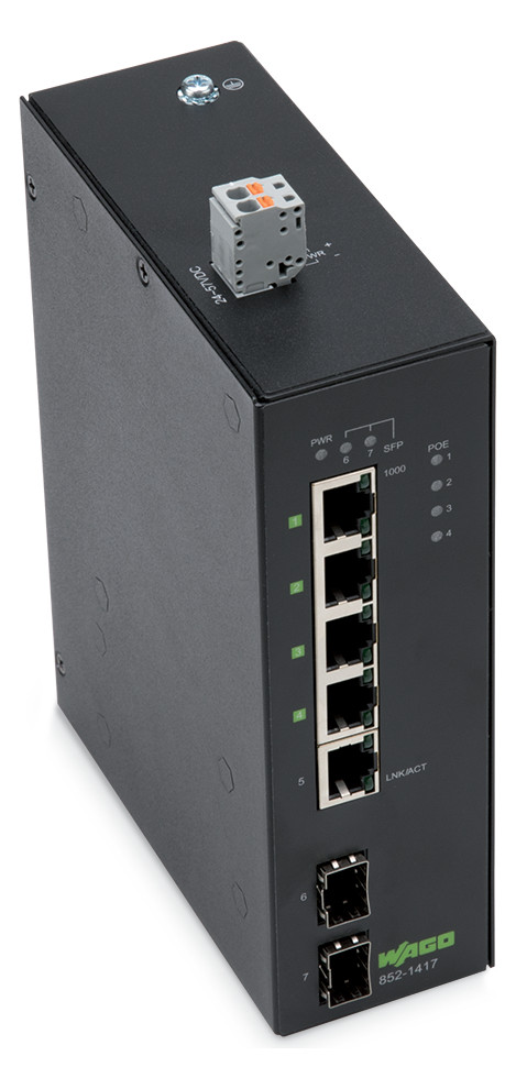 1St. Wago 852-1417 Industrial-ECO-Switch 5Port Gb 2-Slot
