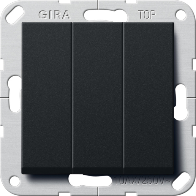 1St. Gira 2830005 Wippschalter BS 3f Aus System 55 Schwarz m