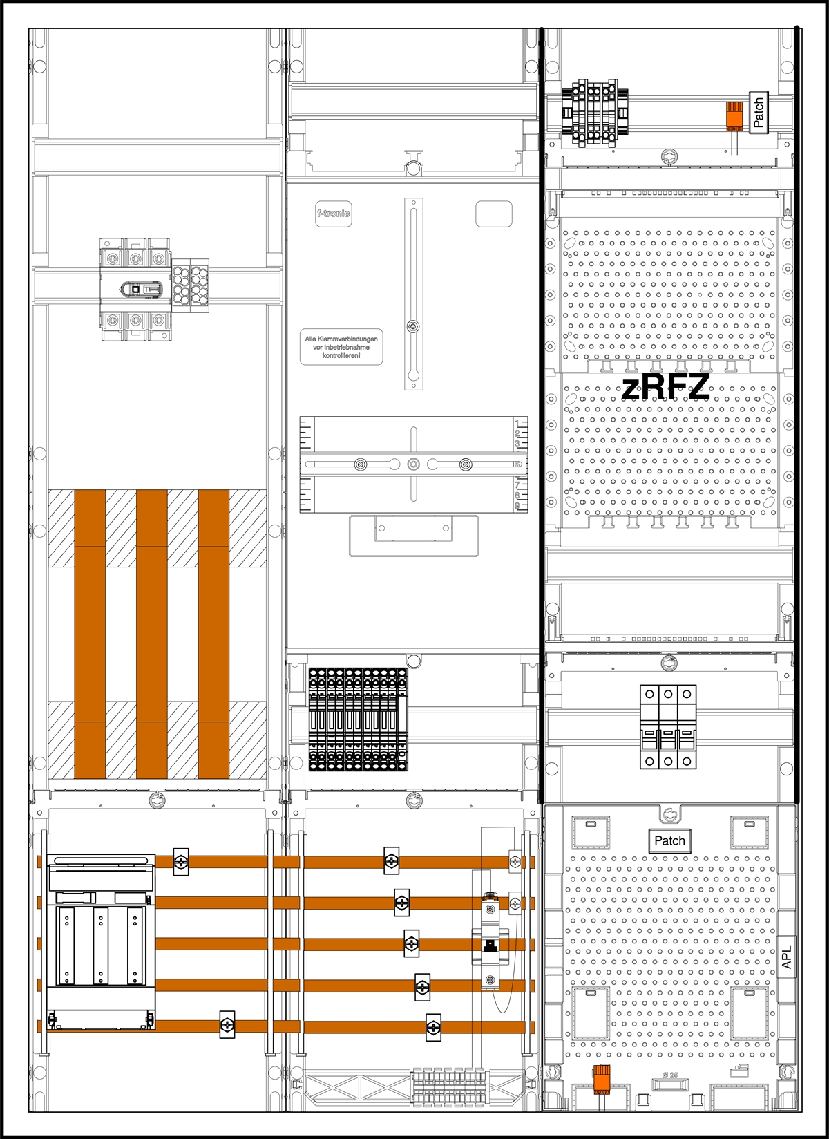 1St. F-Tronic 3HZ731APZW100WEST Wandlerschrank 3.HZ 100A, 3HZ731APZW100WEST,NH-Trenner, Wandlertrennklemme Westnetz 7198050