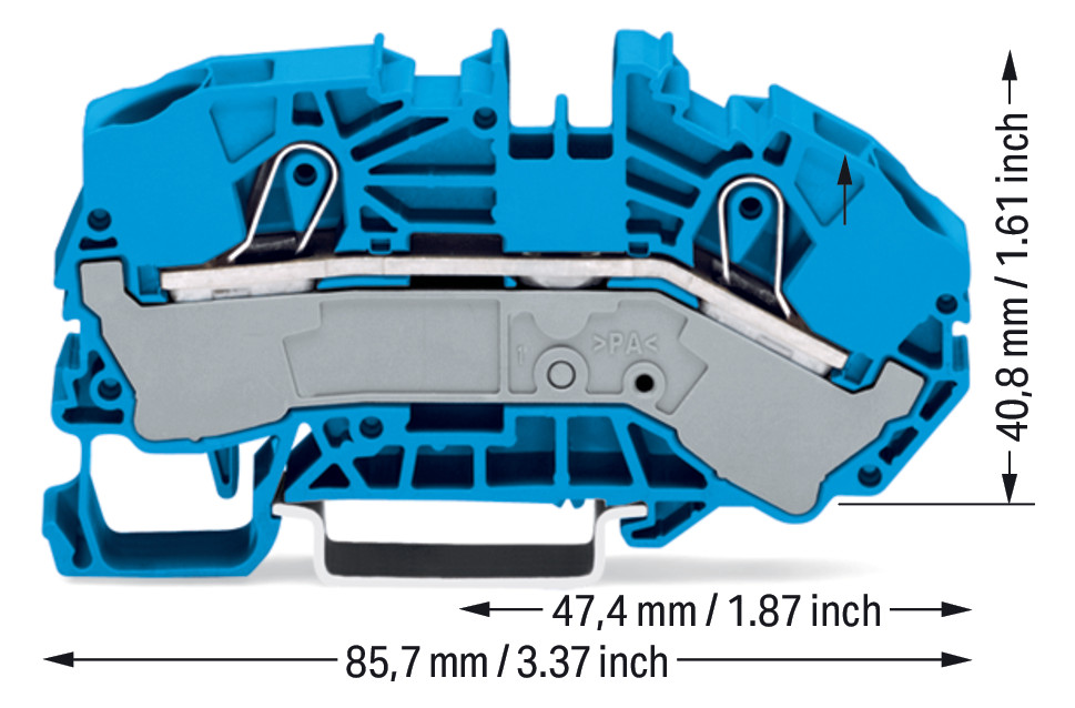1St. Wago 2016-7604 2-Leiter Durchgangs-Verteilerklemme N 16-25mm Blau 20167604
