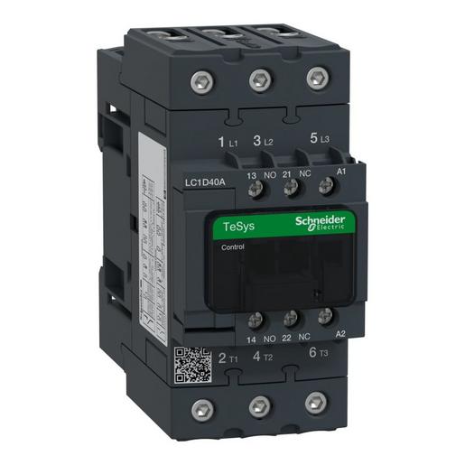 1St. Schneider Electric LC1D40AP7 Leistungsschütz LC1D 3p, +1S+1Ö, 18.5 kW, 40 A, 400 V AC3, Spule 230 V AC