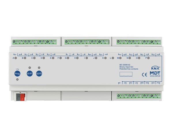 1St. MDT Binäreingang 32-f. REG BE-32000.02 Anschluss potentialfreier Kontakte 12TE